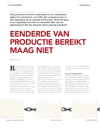 Eenderde van productie bereikt maag niet