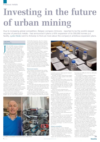 Investing in the future of urban mining