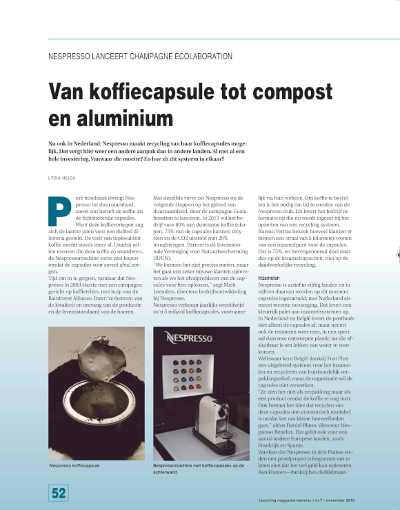 Recycling coffee capsules p 1